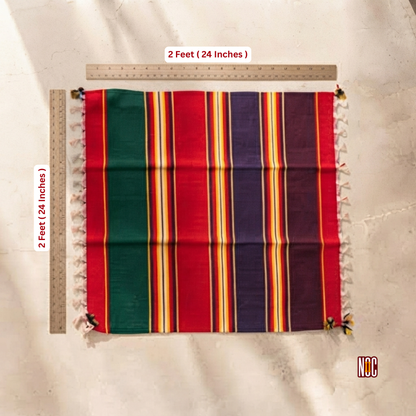 Mini Jamakkalam Thadukku Bhavani | 24" x 24" Handwoven Cotton Mat