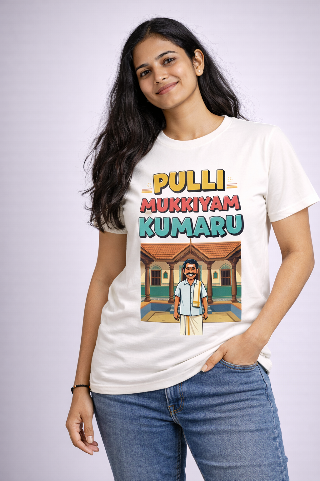 Pulli Mukkiyam Kumaru - Chettinadu Culture T-Shirt | White