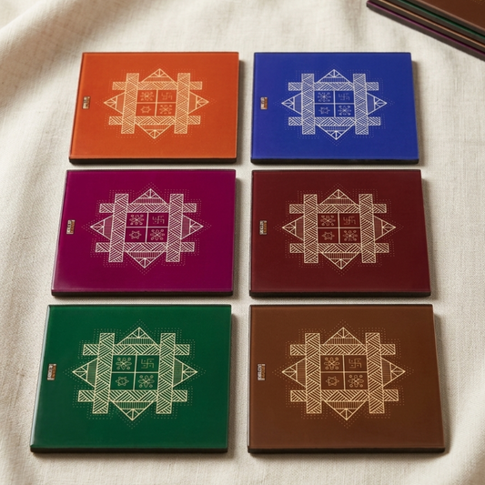 Chettinadu Naduveetu Kolam Tile Tea Coaster Series – Pack of 6
